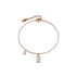 Solid 925 Sterling Silver Initial Crystal Personalised Alphabet Letter Bracelet Rose Gold Filled